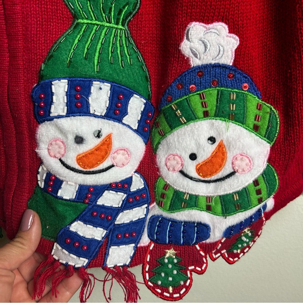 Shaver Lake Zip front snowman detail Christmas sweater size: XL - Picture 5 of 9